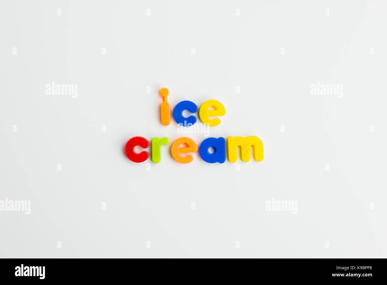 ice cream words in colourful children's letters Stock Photo Alamy