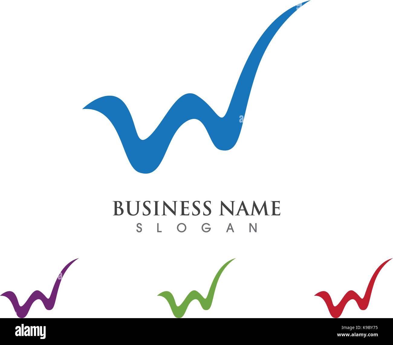 W Letter Logo Business Template Vector icon Stock Vector Image & Art ...