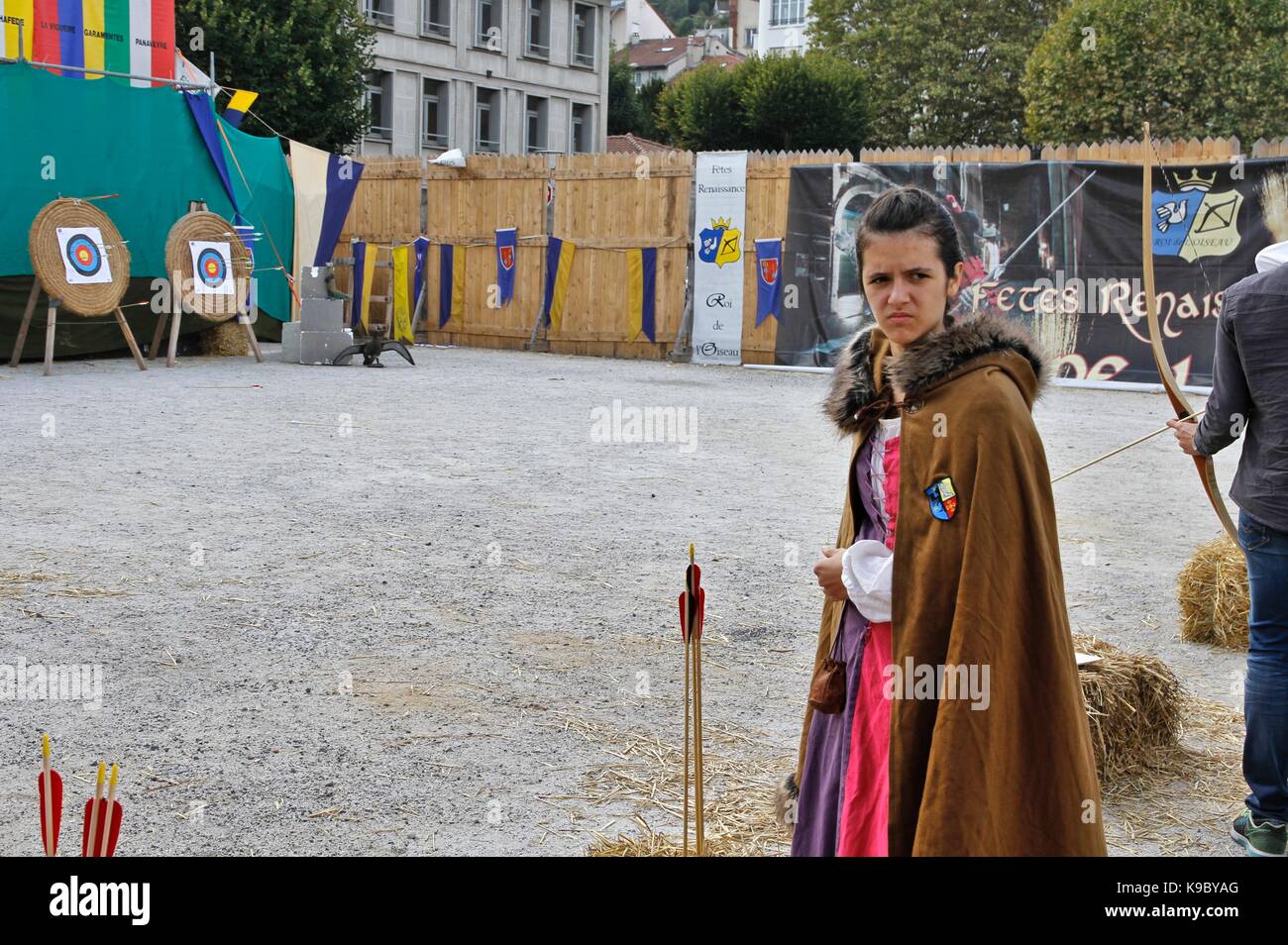 The feast of the king of the bird is a popular festival inherited from the Renaissance, medieval, at Le Puy en Velay, Haute-Loire, France Stock Photo