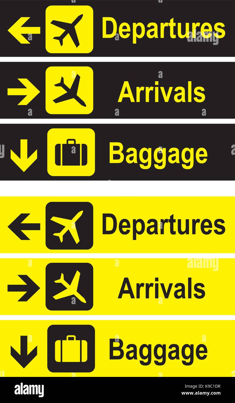 Airport informative signs Stock Vector