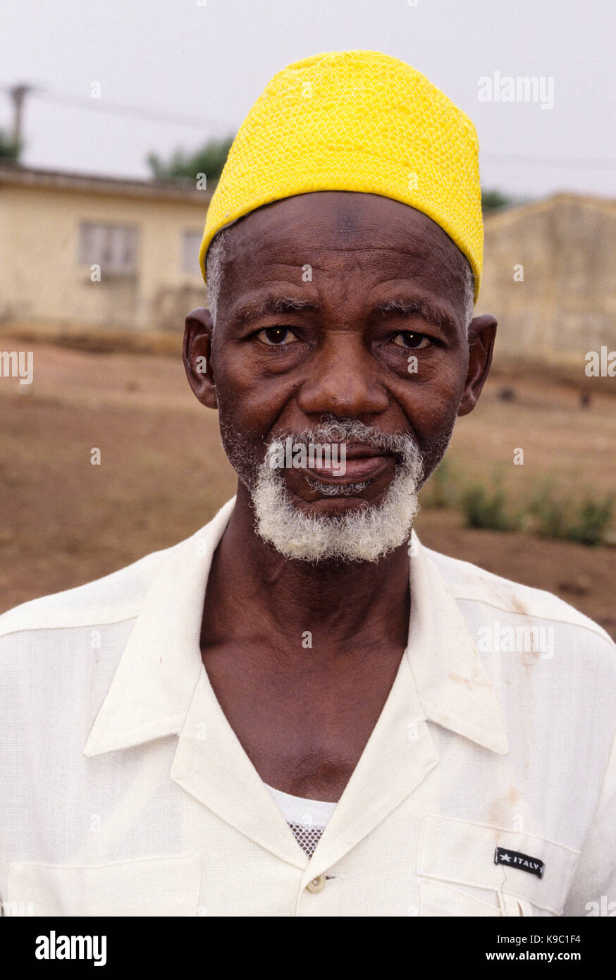 Samatiguila, Ivory Coast, Cote d'Ivoire. Village Muslim Elder Stock