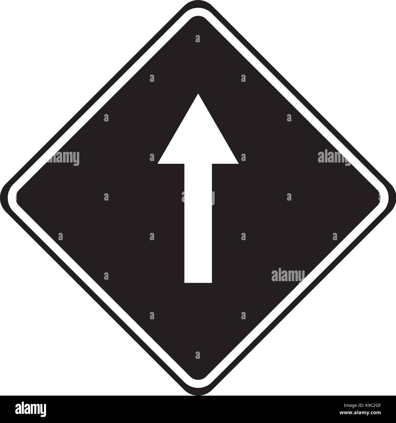 Go straight traffic sign Stock Vector