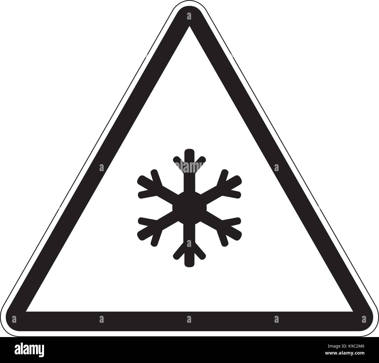 Low temperature warning sign illustration Stock Vector