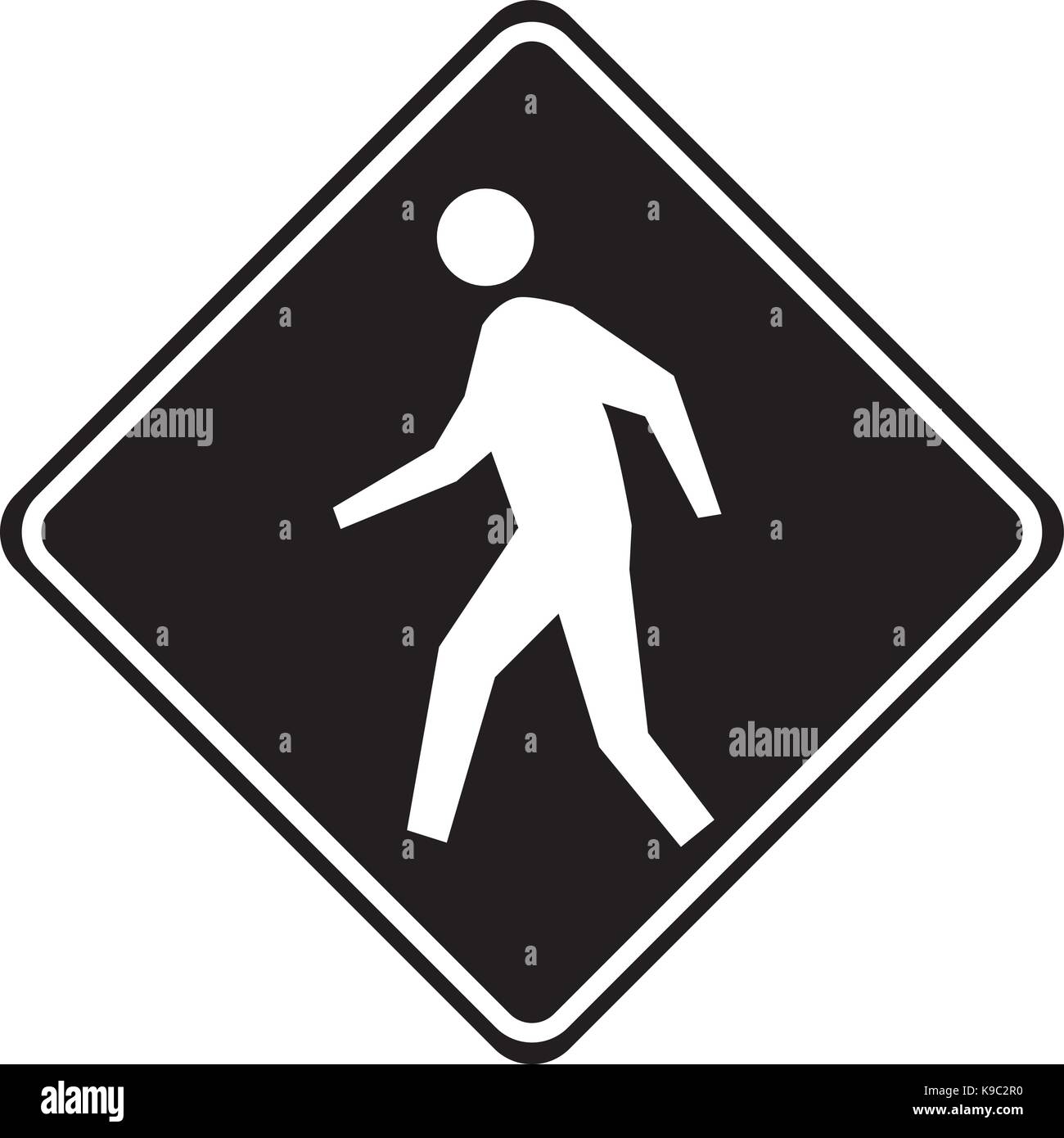 People crossing warning traffic sign Stock Vector