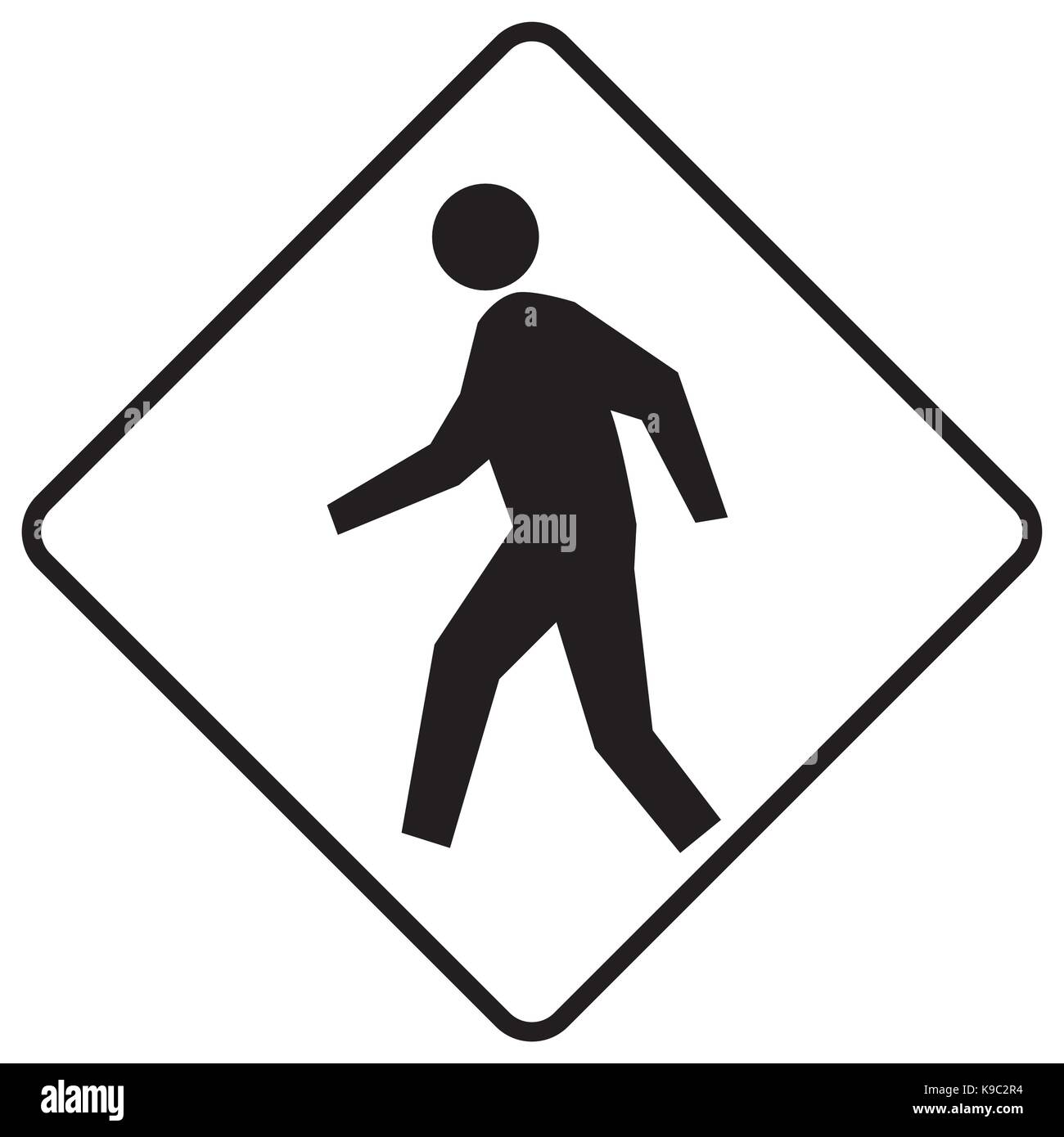 People crossing warning traffic sign Stock Vector