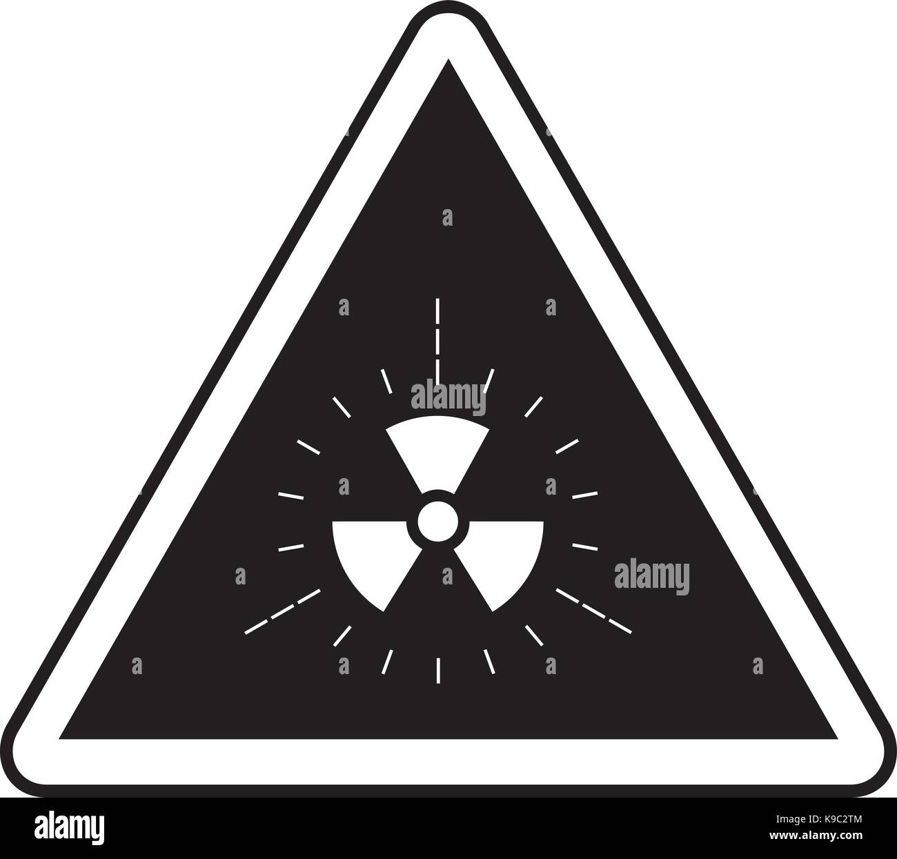 Radiation warning sign Stock Vector