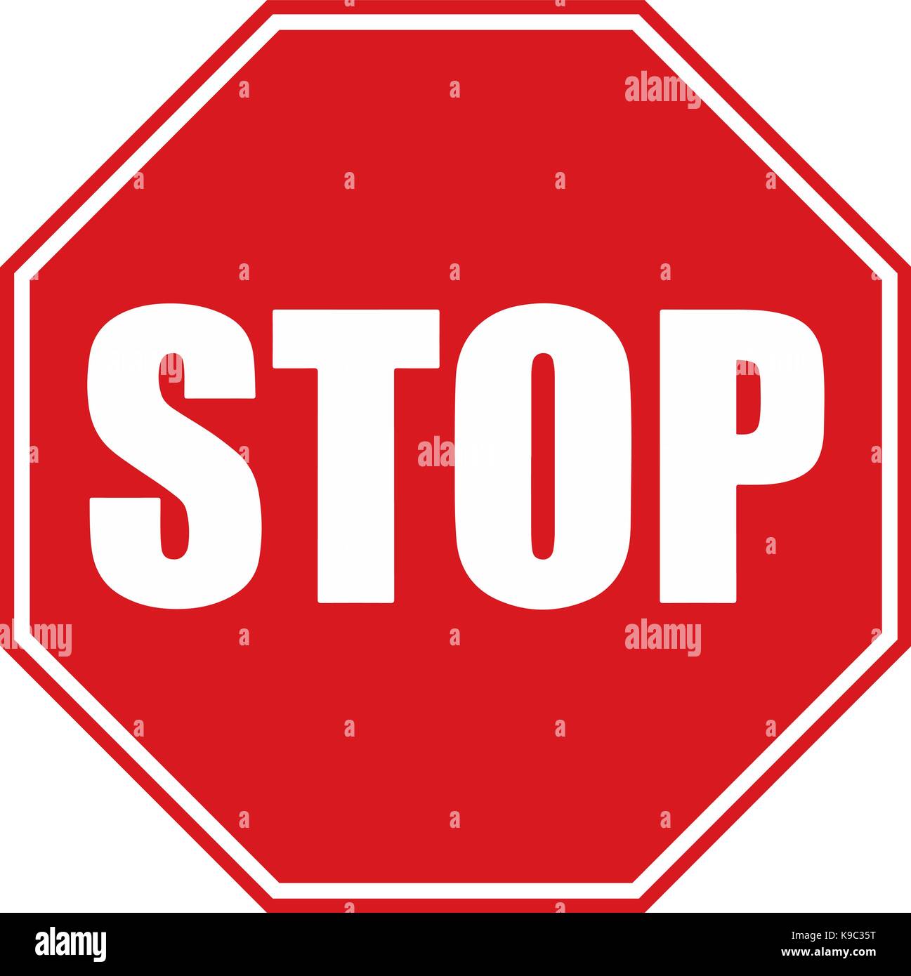 Stop warning sign road information isolated Stock Vector Image & Art ...