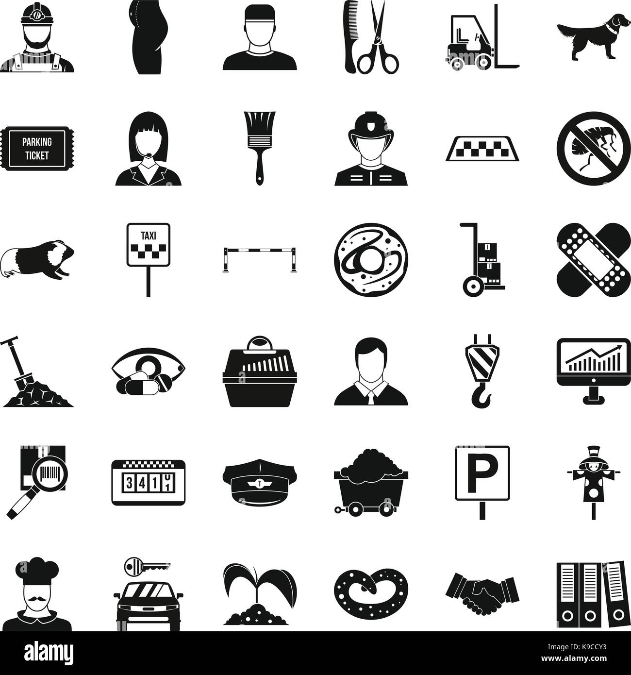 Worker icons set, simle style Stock Vector Image & Art - Alamy