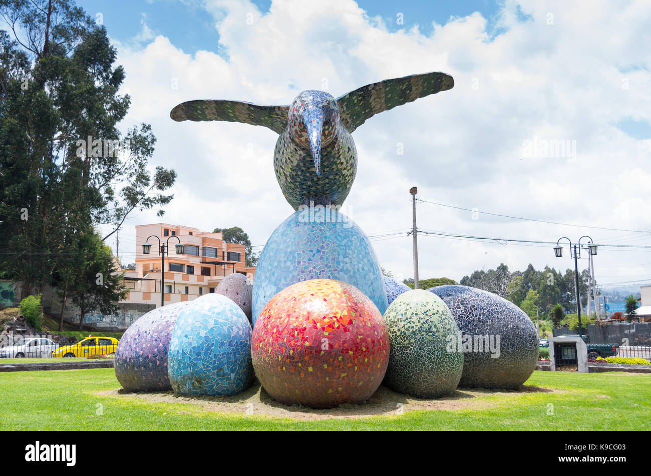 Quito, Ecuador 28 APRIL, 2015 Historic monument of a huge colorful