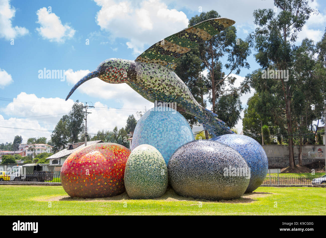 Quito, Ecuador 28 APRIL, 2015 Historic monument of a huge colorful