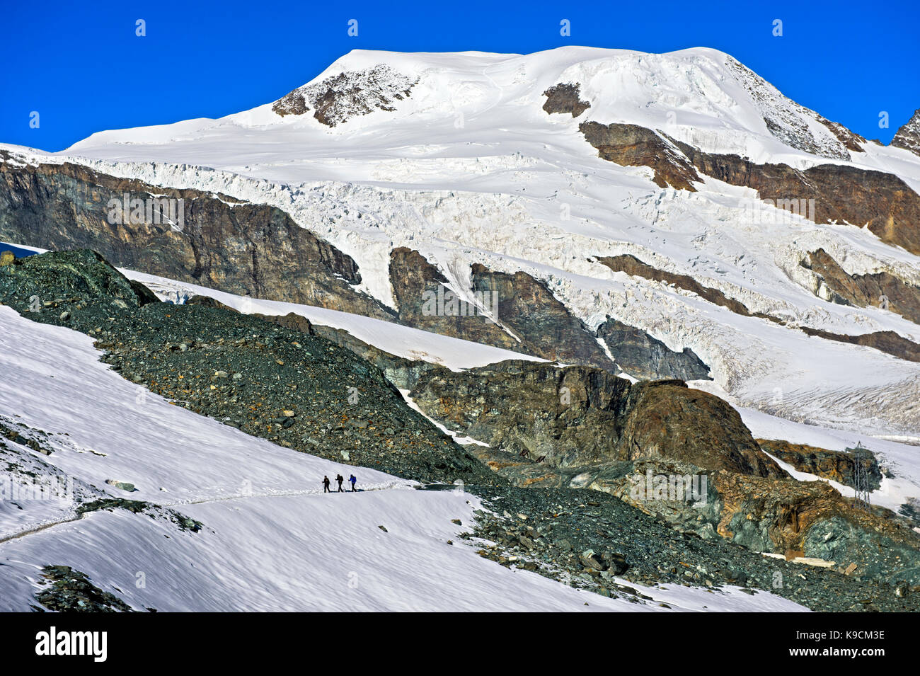 Peak Alphubel, Saas-Fee, Valais, Switzerland Stock Photo
