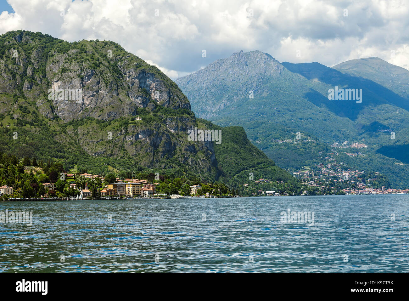 Scenic landscape of mountain Lake Como. European vacation Stock Photo