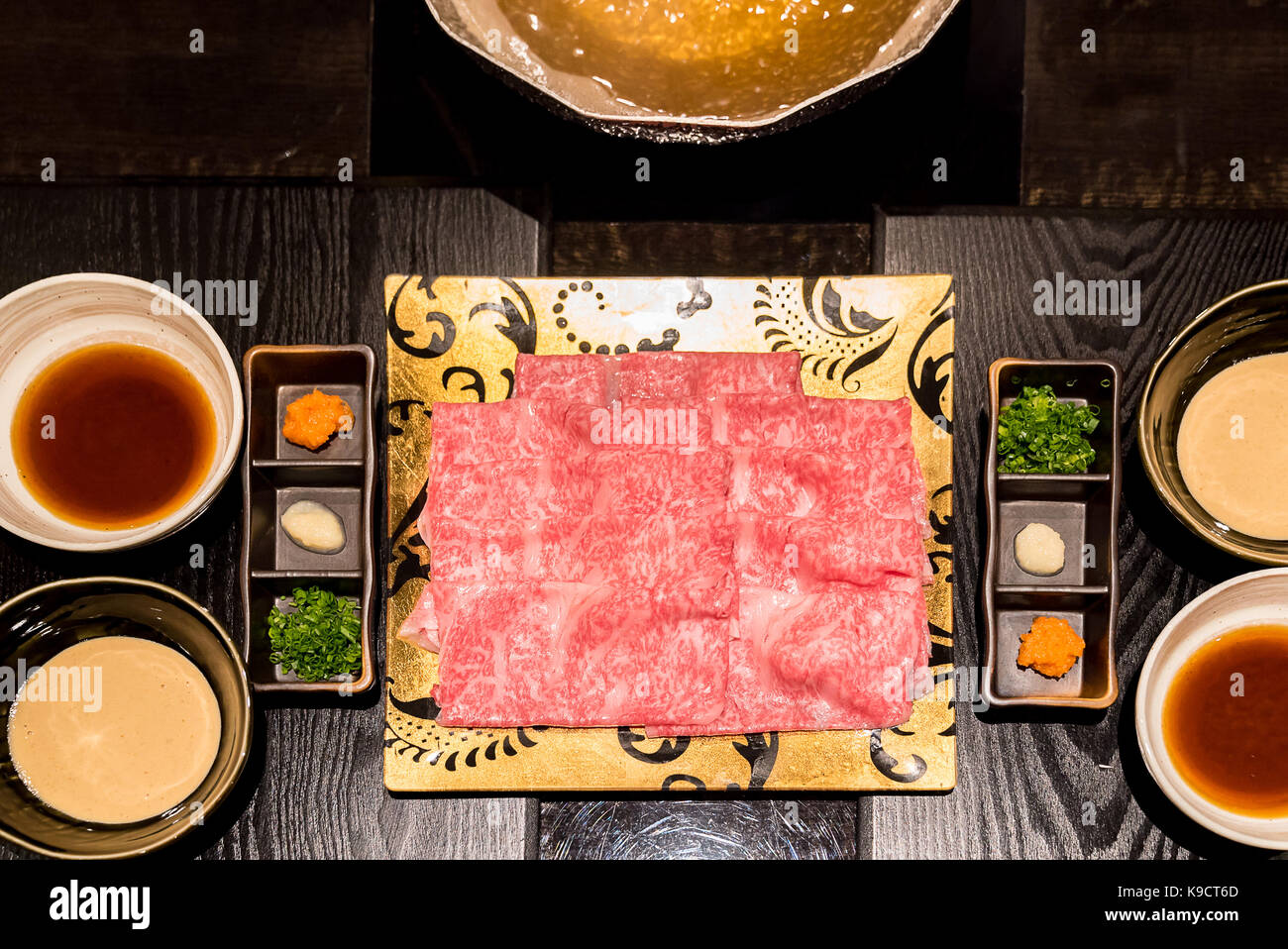 matsusaka beef A5 Wagyu Beef Shabu shabu Set with steam, Groumet