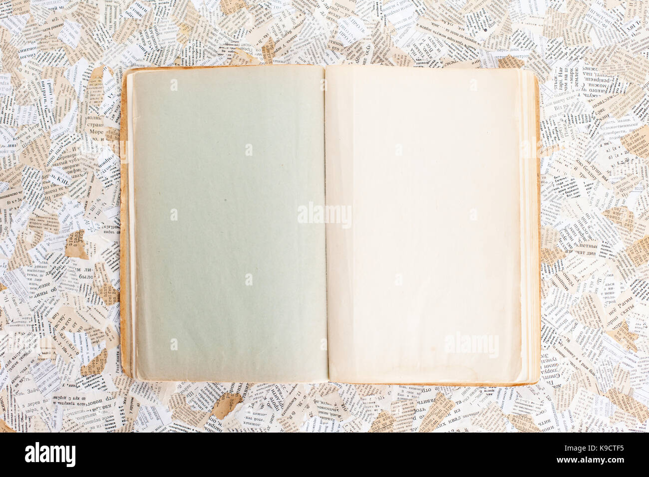 Old Opened Book Blank Pages Wooden Background Stock Photo by ©YAYImages  261914272