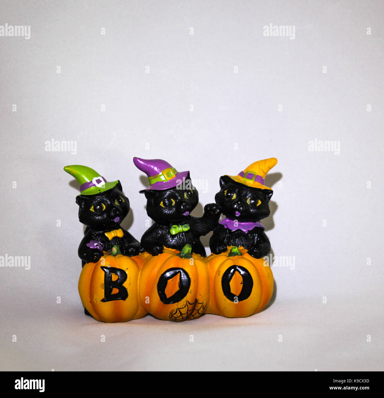 Three black cats Stock Photo