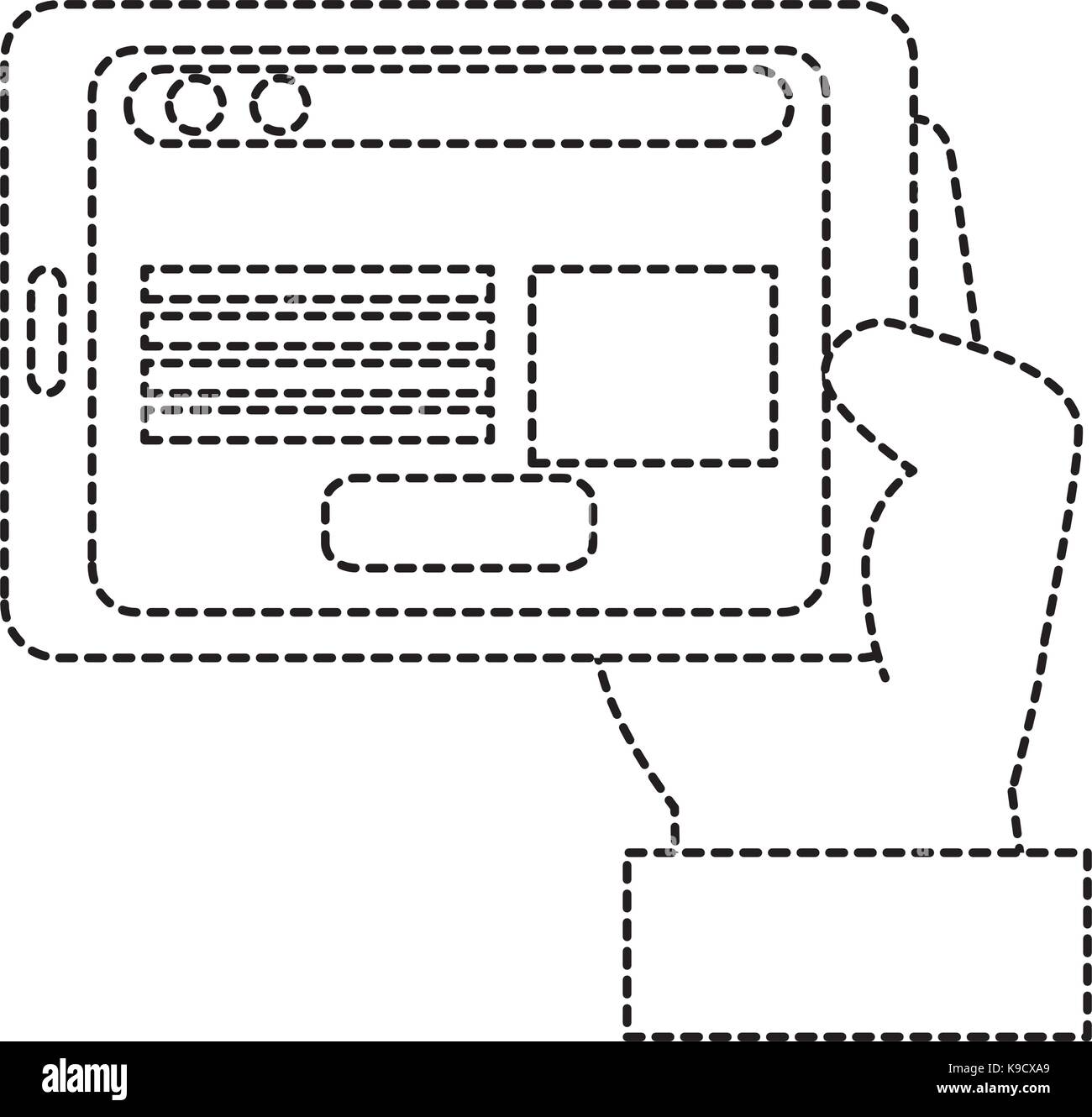 hand human with tablet device isolated icon vector illustration design ...
