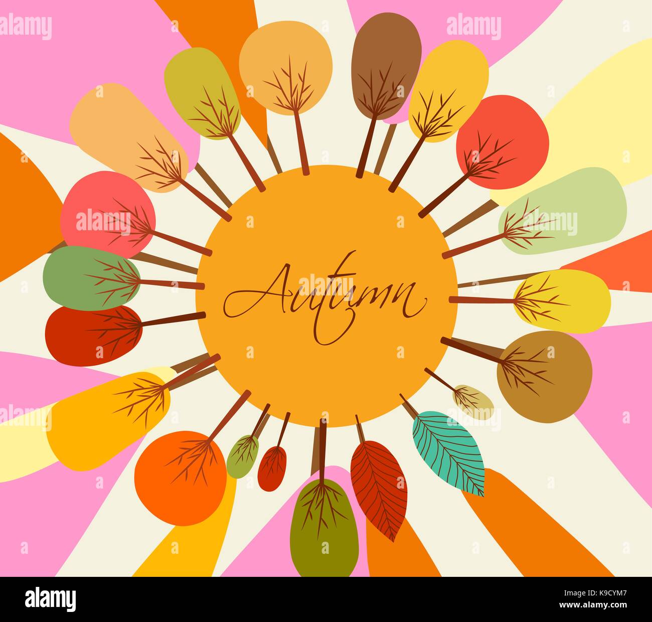 Autumn background with trees Stock Vector Image & Art - Alamy