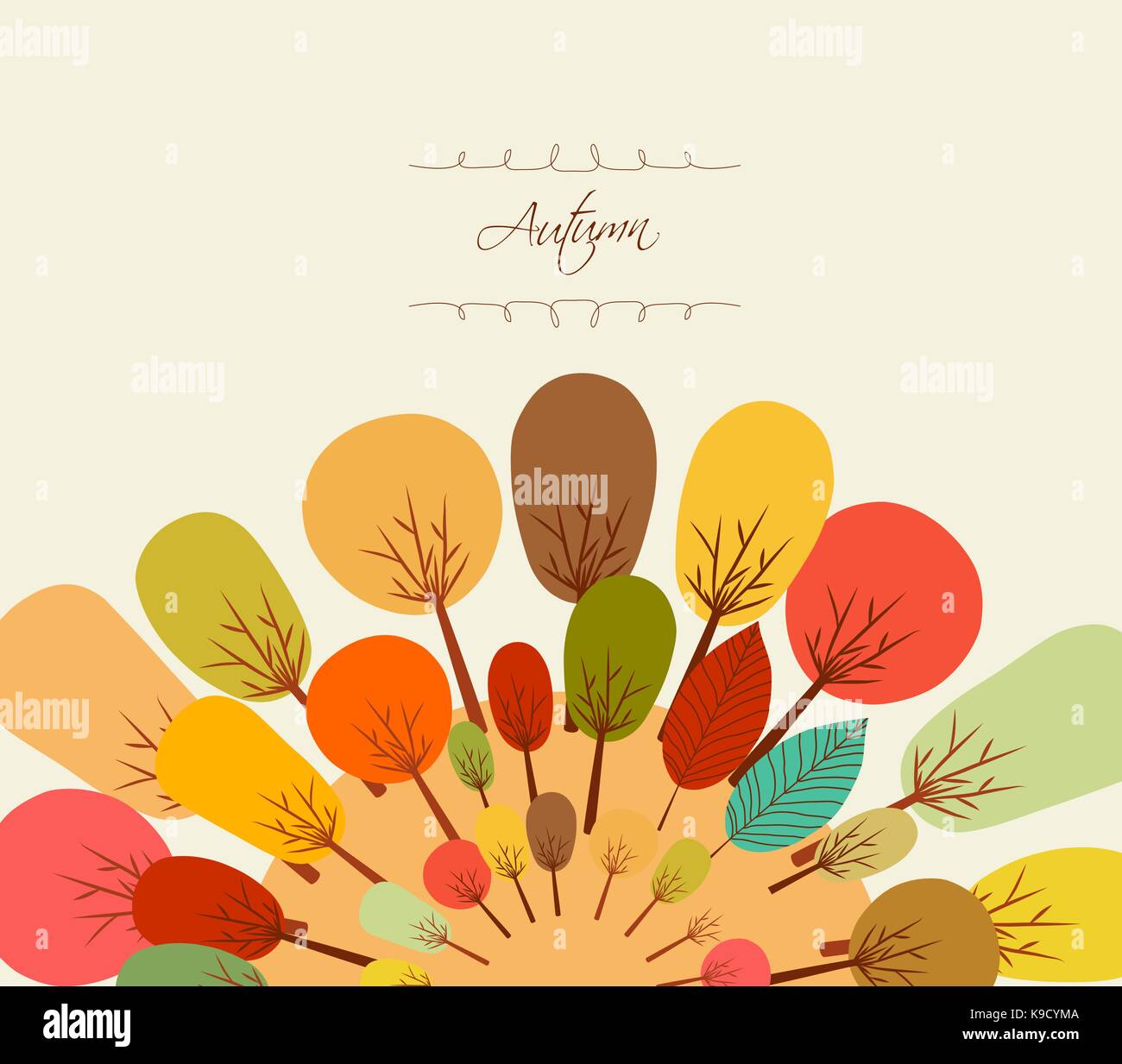 Autumn background with trees Stock Vector Image & Art - Alamy