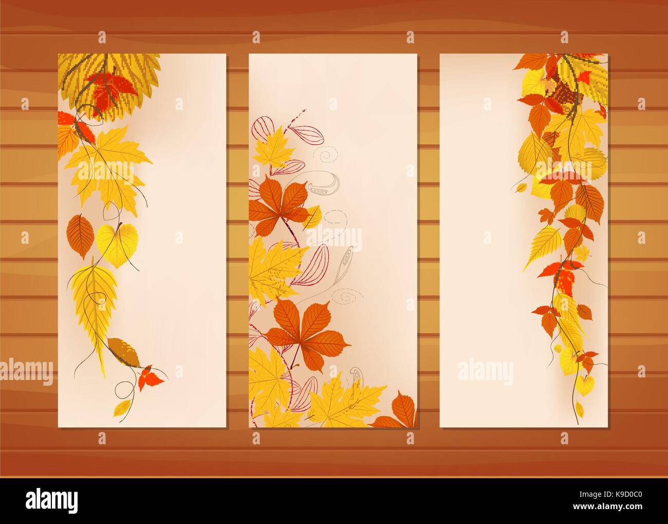 Three autumn banners with colorful leaves Stock Vector Image & Art - Alamy