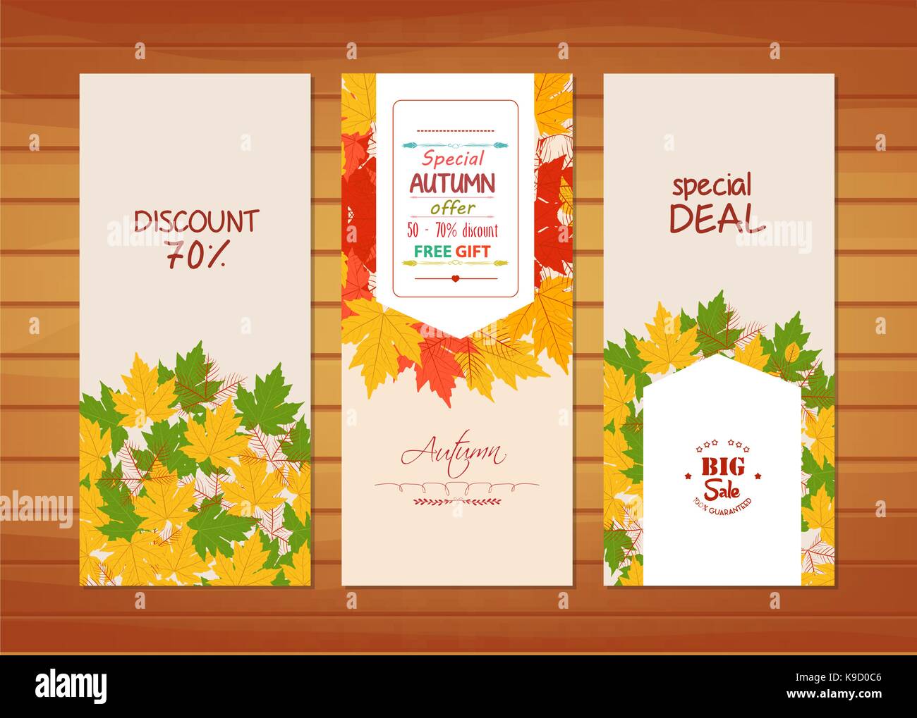 Three autumn banners with colorful leaves Stock Vector Image & Art - Alamy