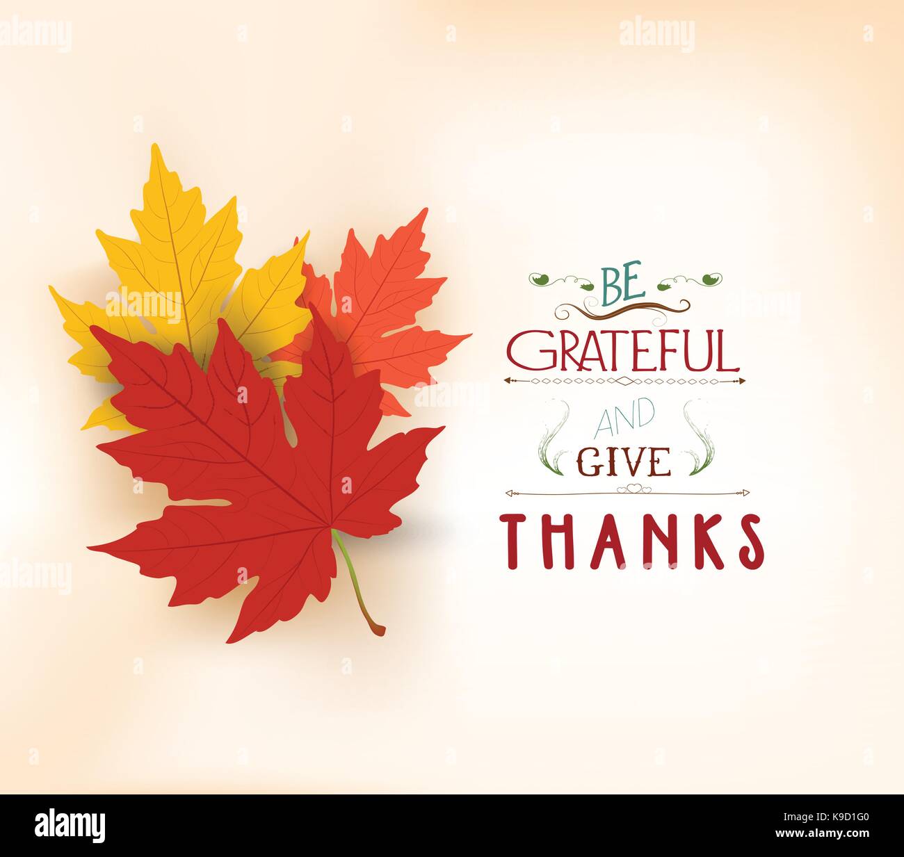Happy Thanksgiving. Autumn background with leaves Stock Vector Image ...