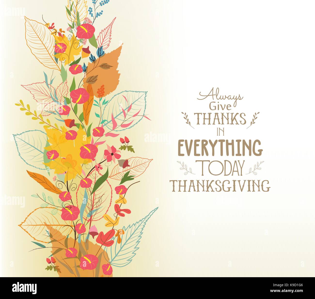 Happy Thanksgiving. Autumn background with leaves Stock Vector Image ...
