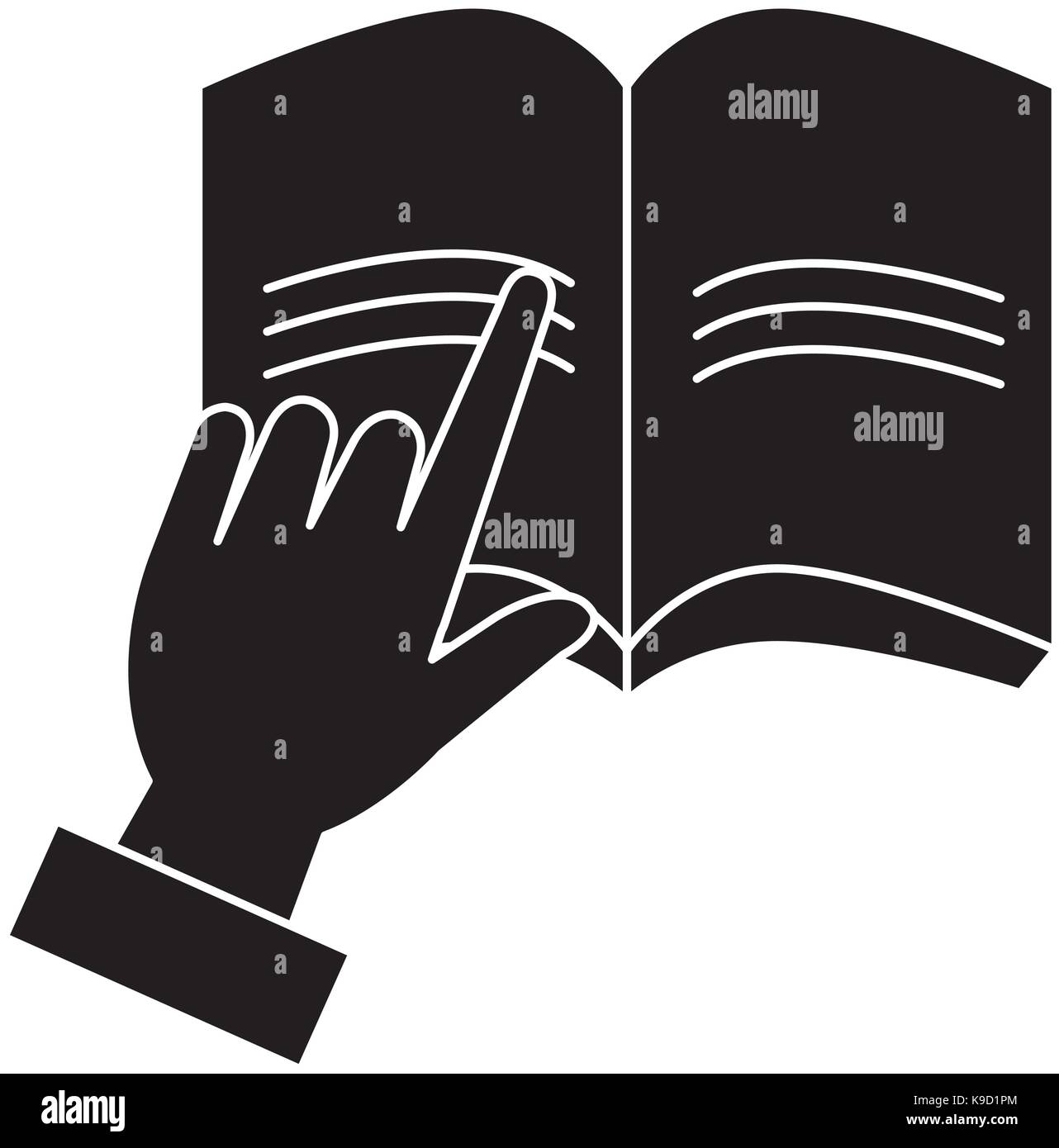 hands reader with text book school icon vector illustration design ...