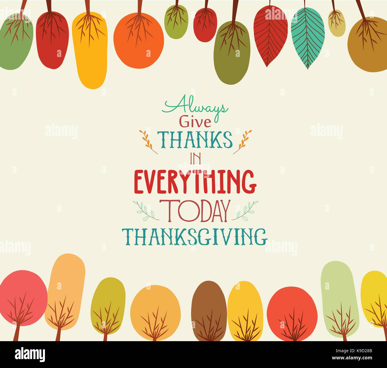 Thanksgiving Tree Background Trees autumn colors in Stock Vector Images - Alamy