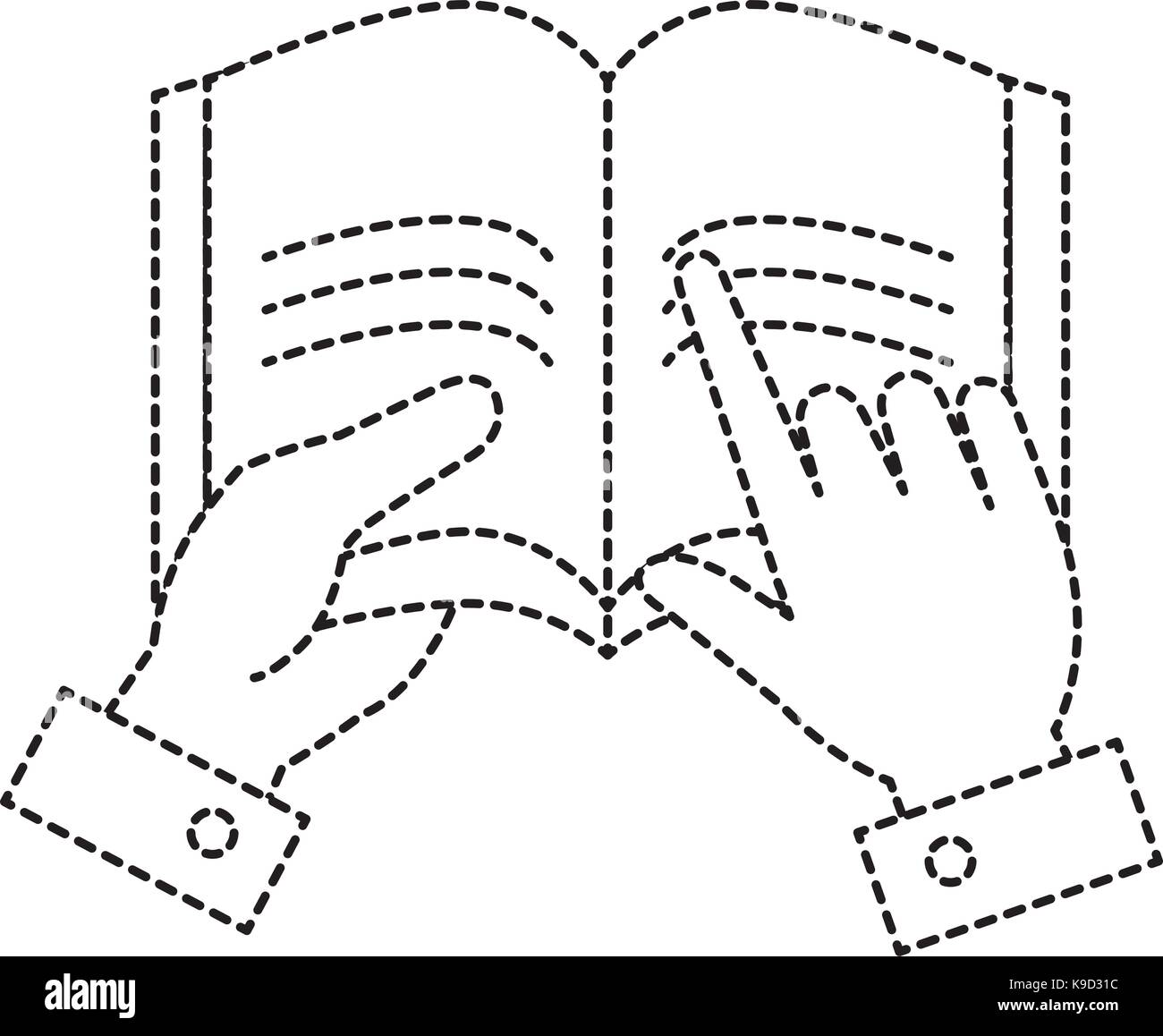 hands reader with text book school icon vector illustration design ...