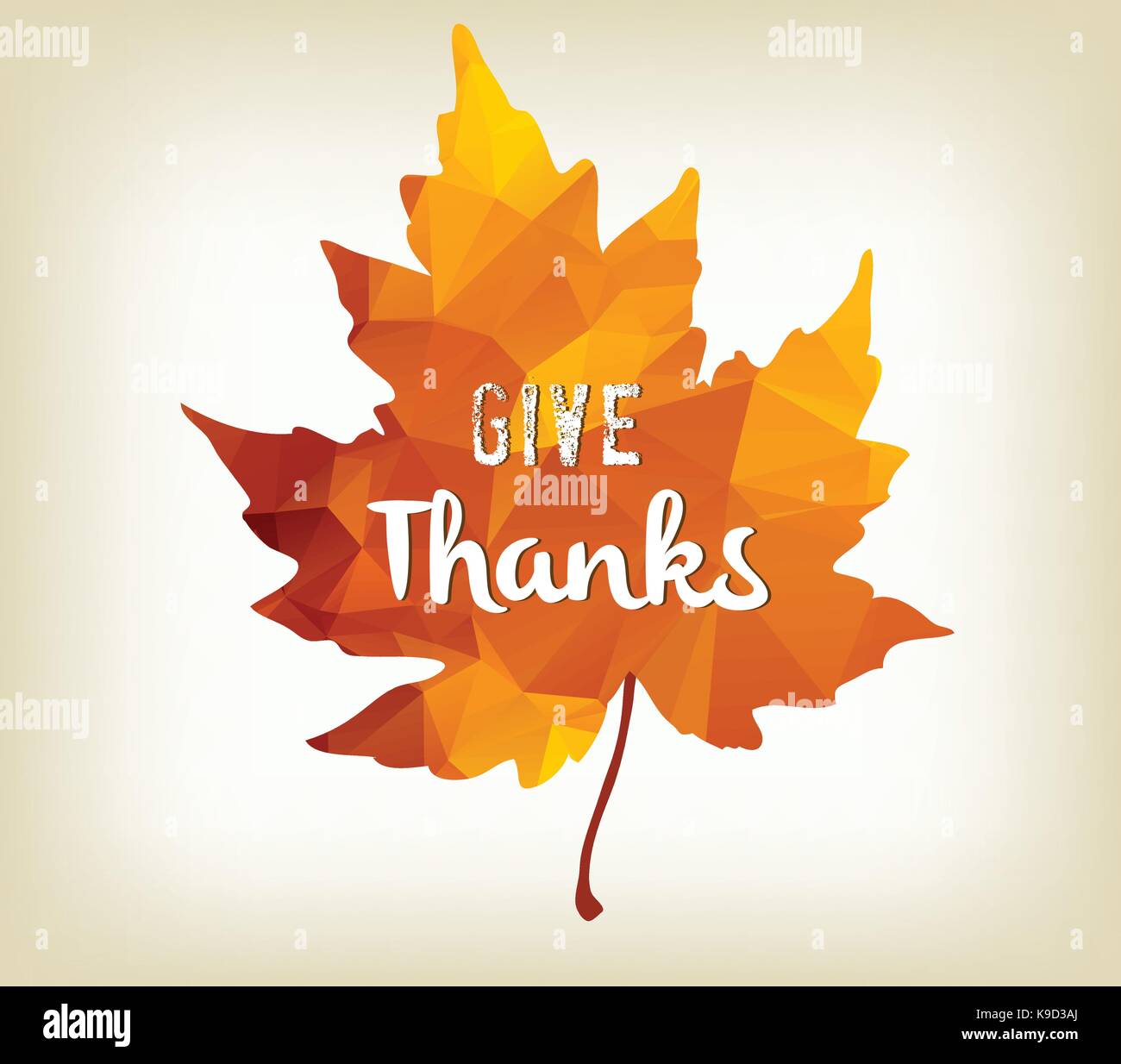 Thanksgiving Day background with polygonal maple leaf Stock Vector ...