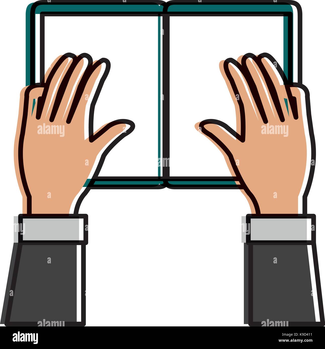 hands reader with text book school icon vector illustration design ...