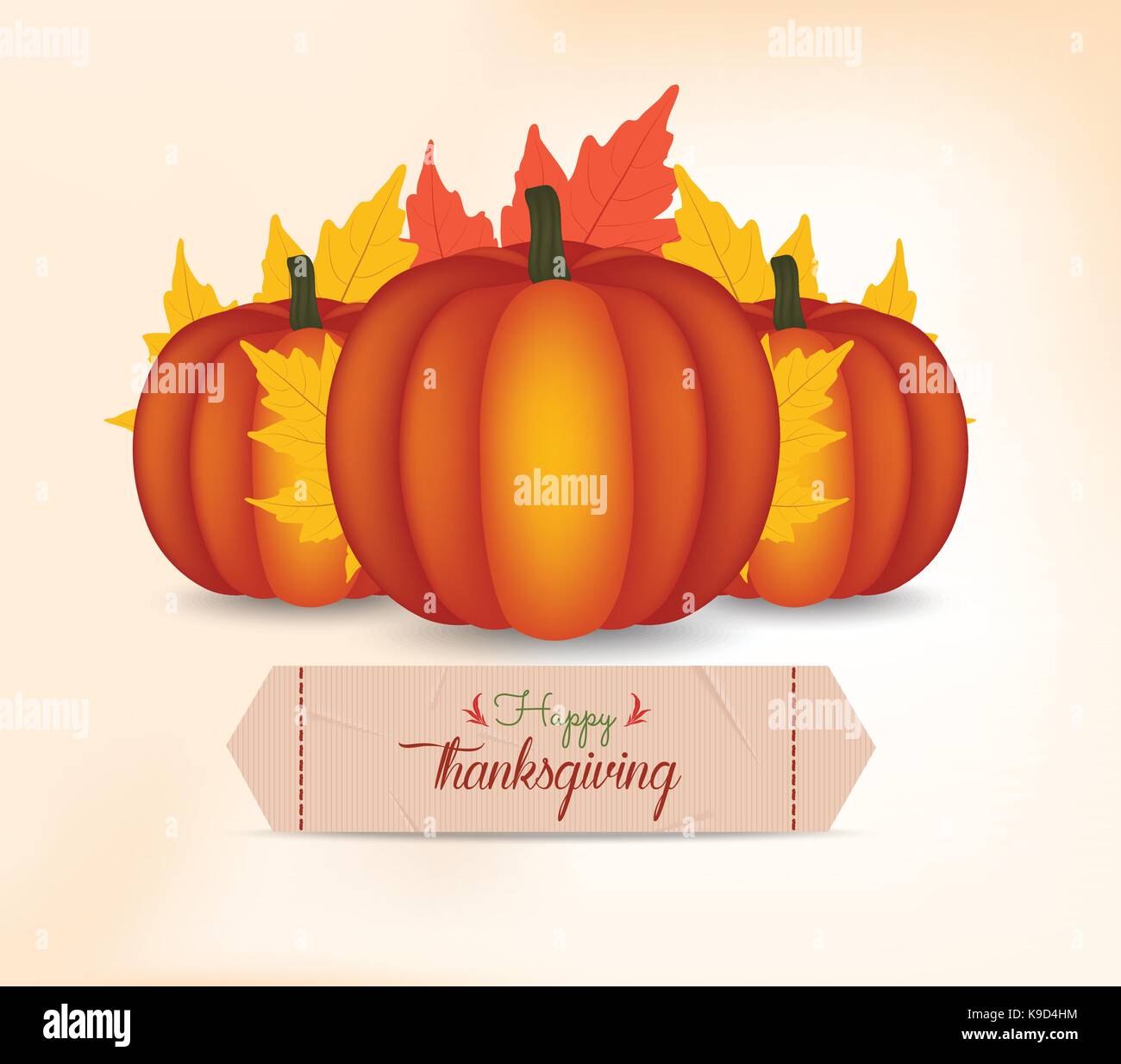 Happy Thanksgiving Day card, poster or menu design with pumpkin Stock ...
