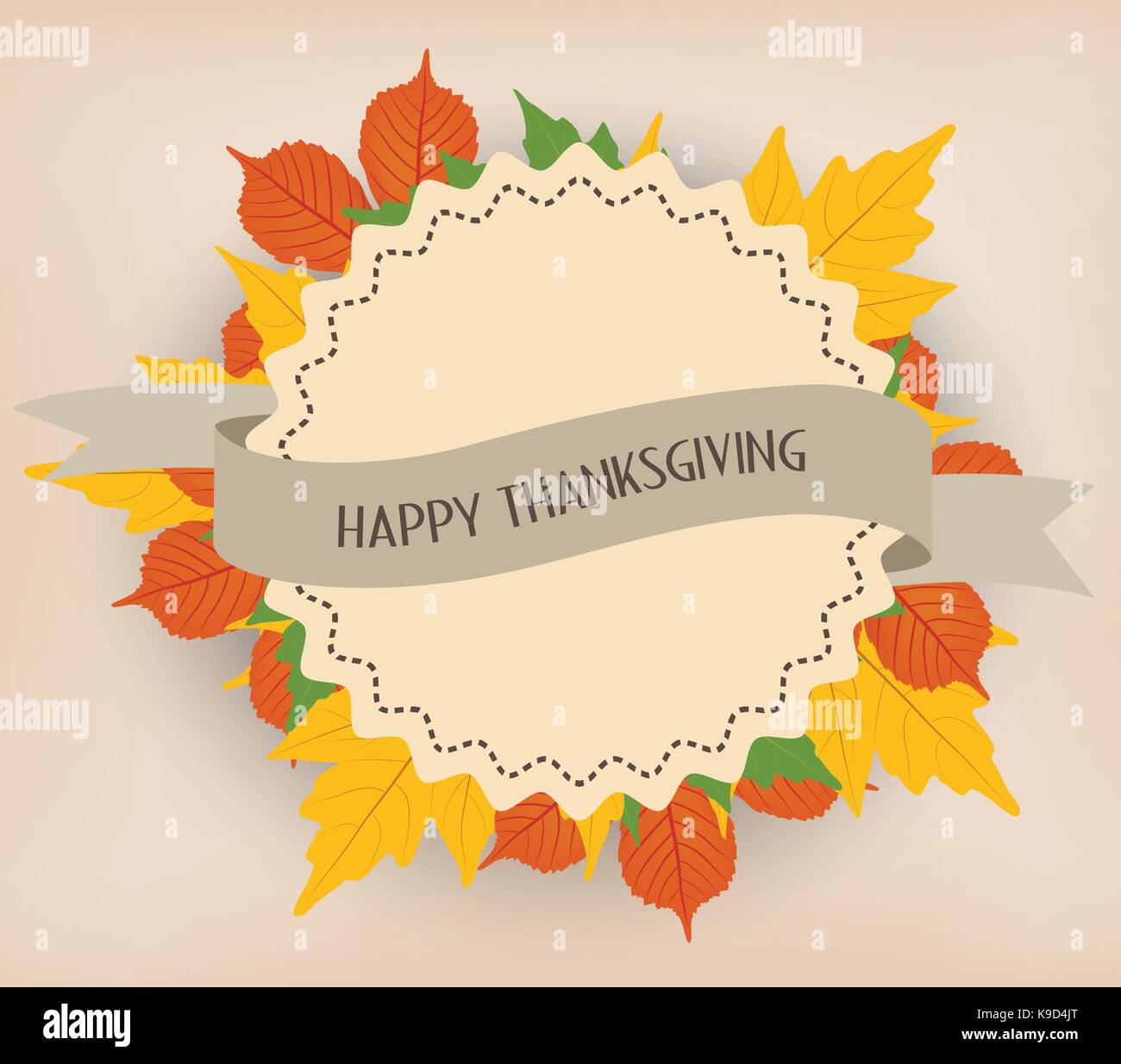 Happy Thanksgiving background with colorful autumn leaves Stock Vector ...