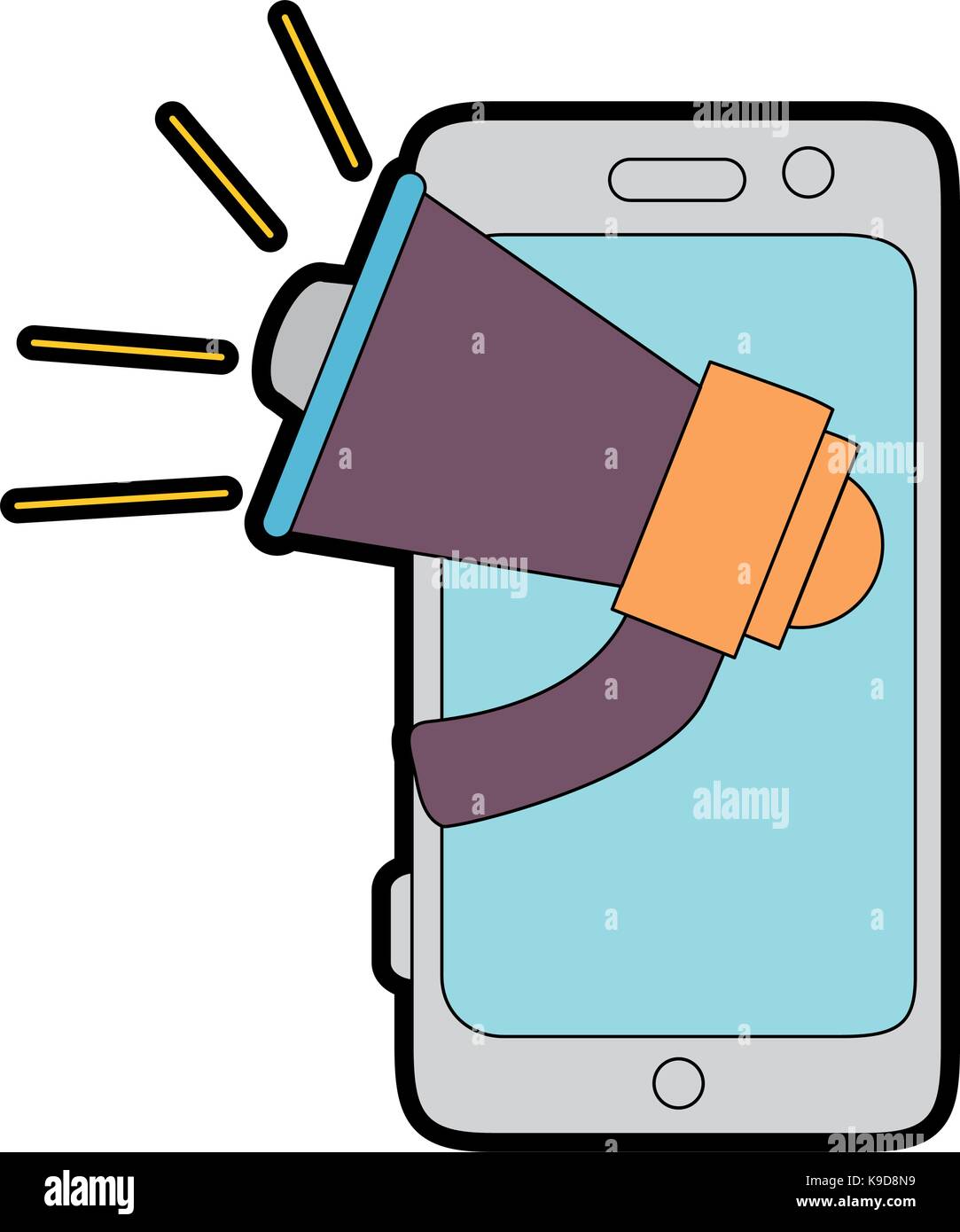 smartphone device with megaphone Stock Vector Image & Art Alamy