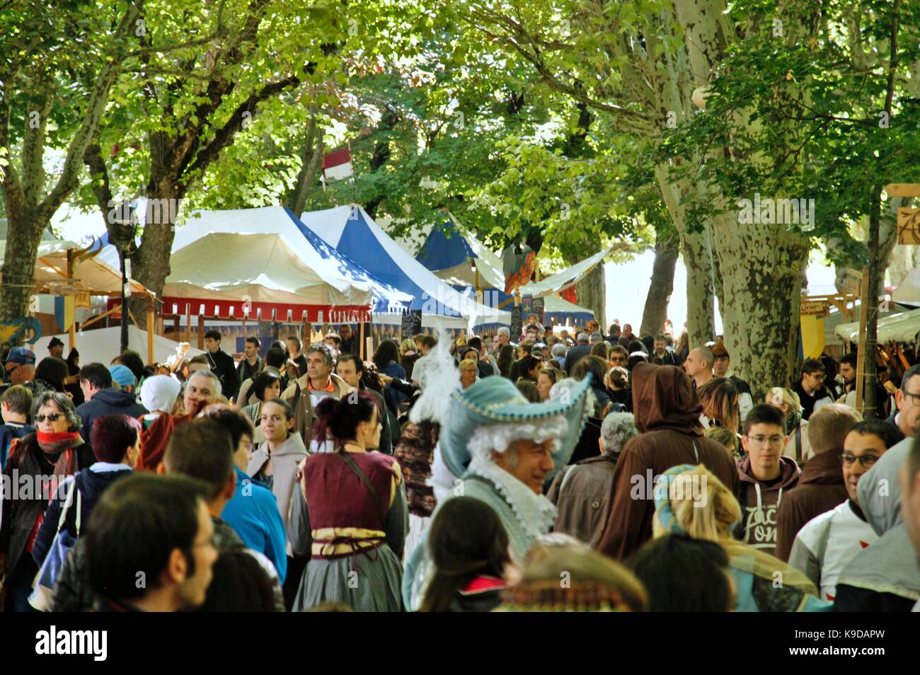 The feast of the king of the bird is a popular festival inherited from the Renaissance, medieval, at Le Puy en Velay, Haute-Loire, France Stock Photo