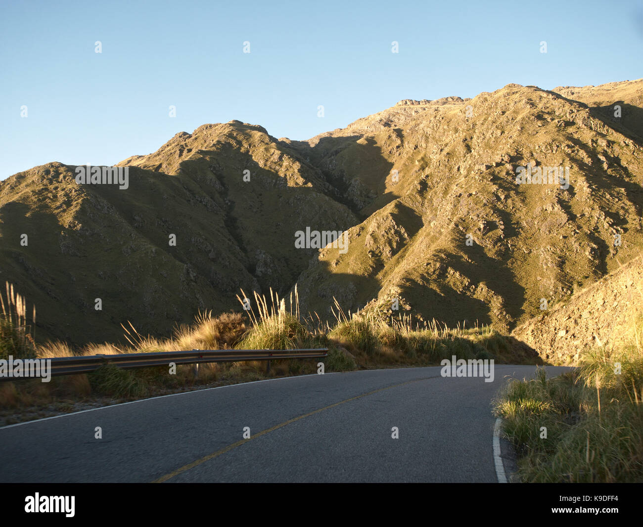 Villa de Merlo, San Luis, Argentina - 2017: The view on the road from Merlo to 'El Filo', the top of a nearby mountain. Stock Photo