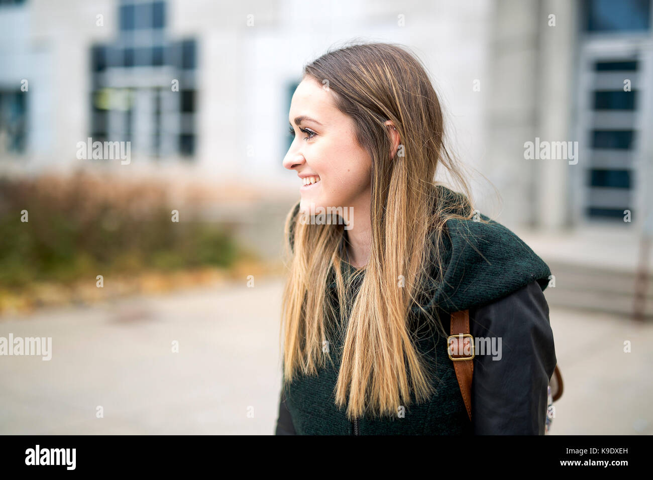 A Portrait Of Female University Student Outdoors On Campus Stock Photo ...