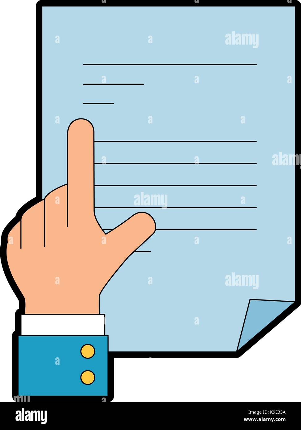 hand with document paper isolated icon vector illustration design Stock ...
