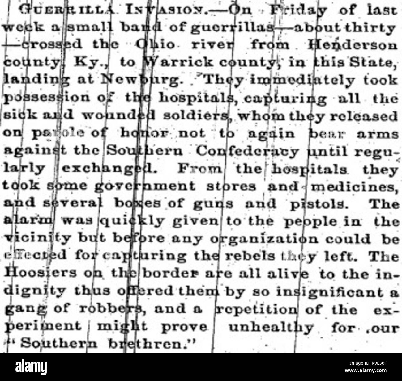 Newburgh raid newspaper Stock Photo Alamy