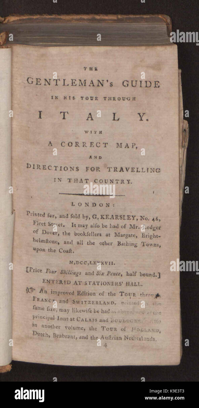 Martyn Gentleman's guide in his tour through Italy Stock Photo