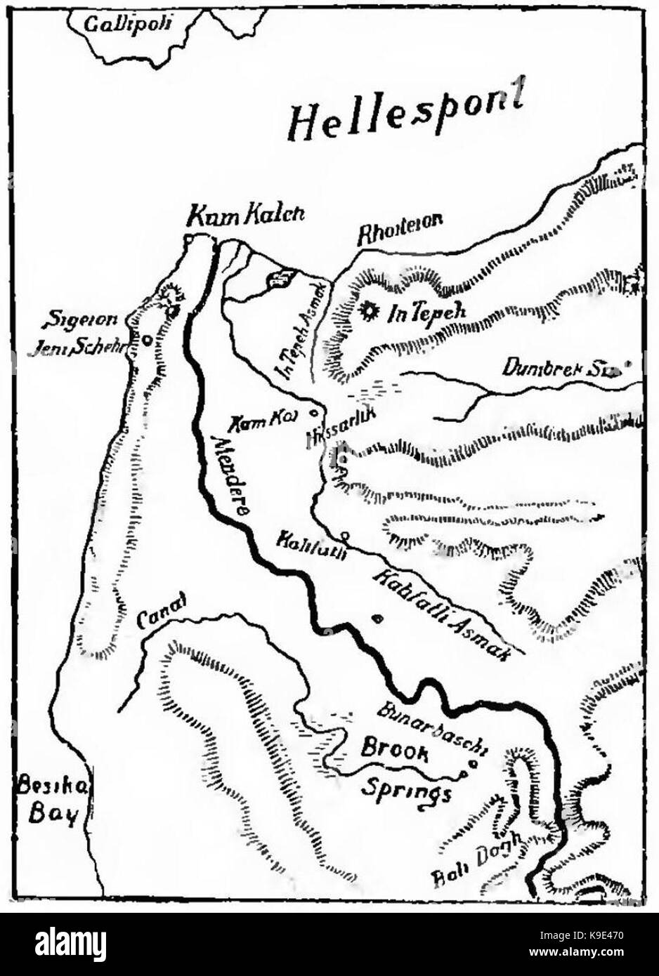 Mycenaean Troy p027 Map A Stock Photo