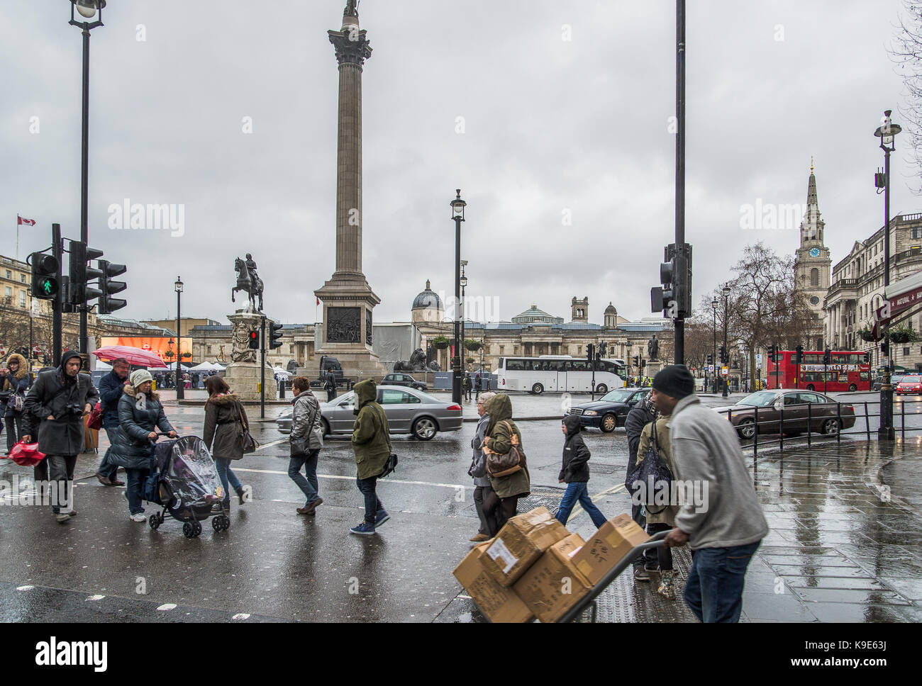Trafalgar Square, London, Great Britain Stock Photo