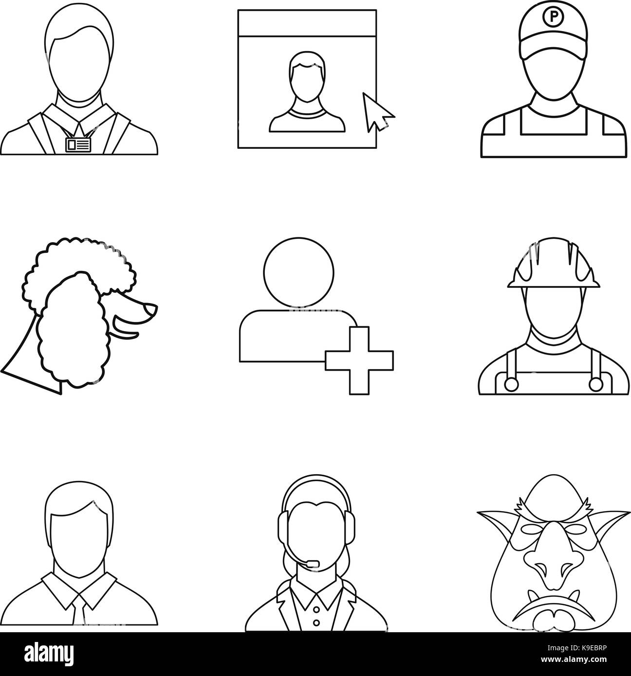 Costume icons set, outline style Stock Vector Image & Art - Alamy