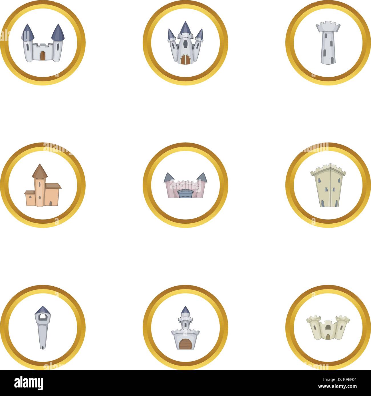 Ancient castle icons set, cartoon style Stock Vector Image & Art - Alamy