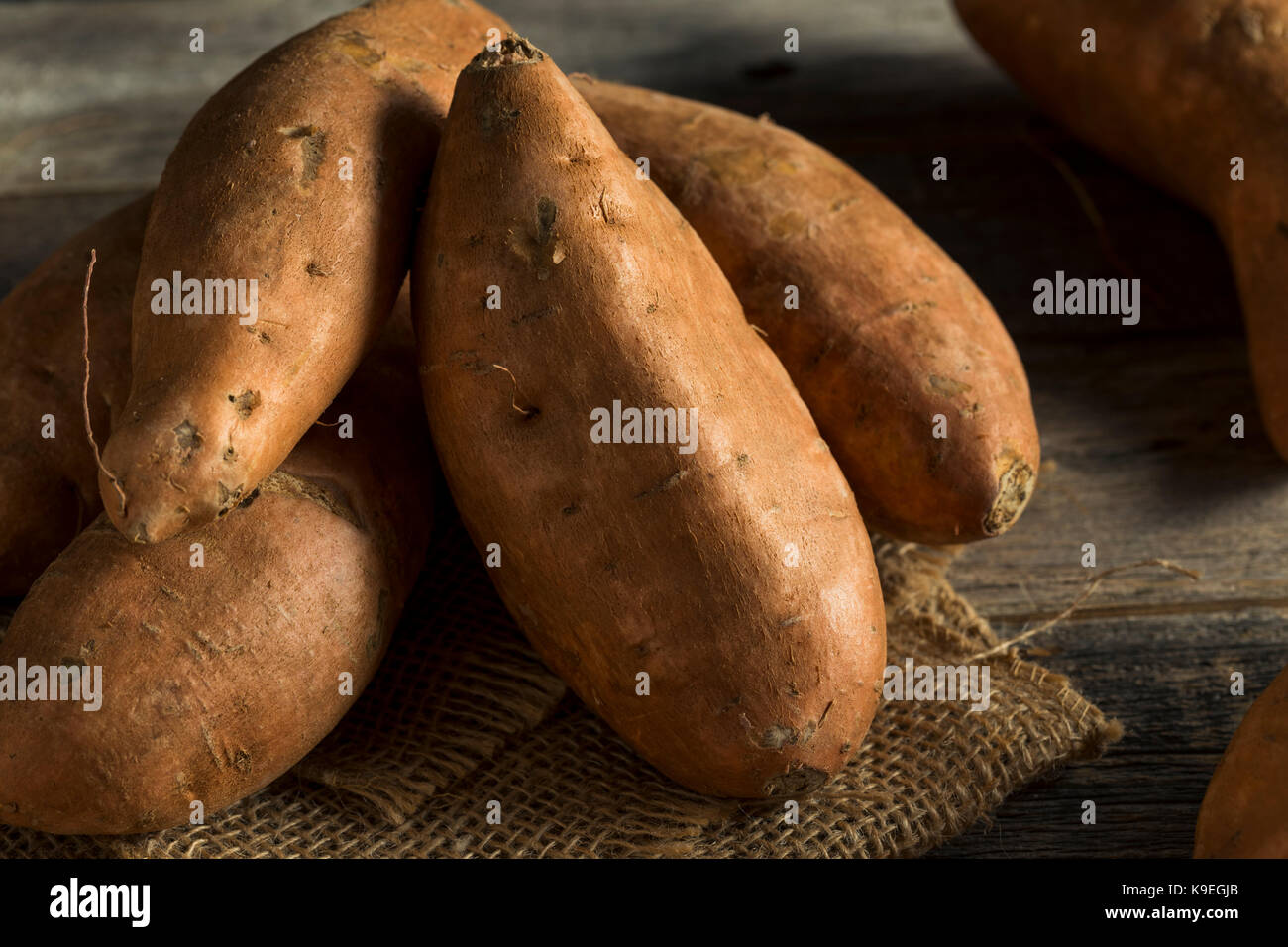 Raw Orange Organic Sweet Potato Yams Ready to Cook Stock Photo Alamy