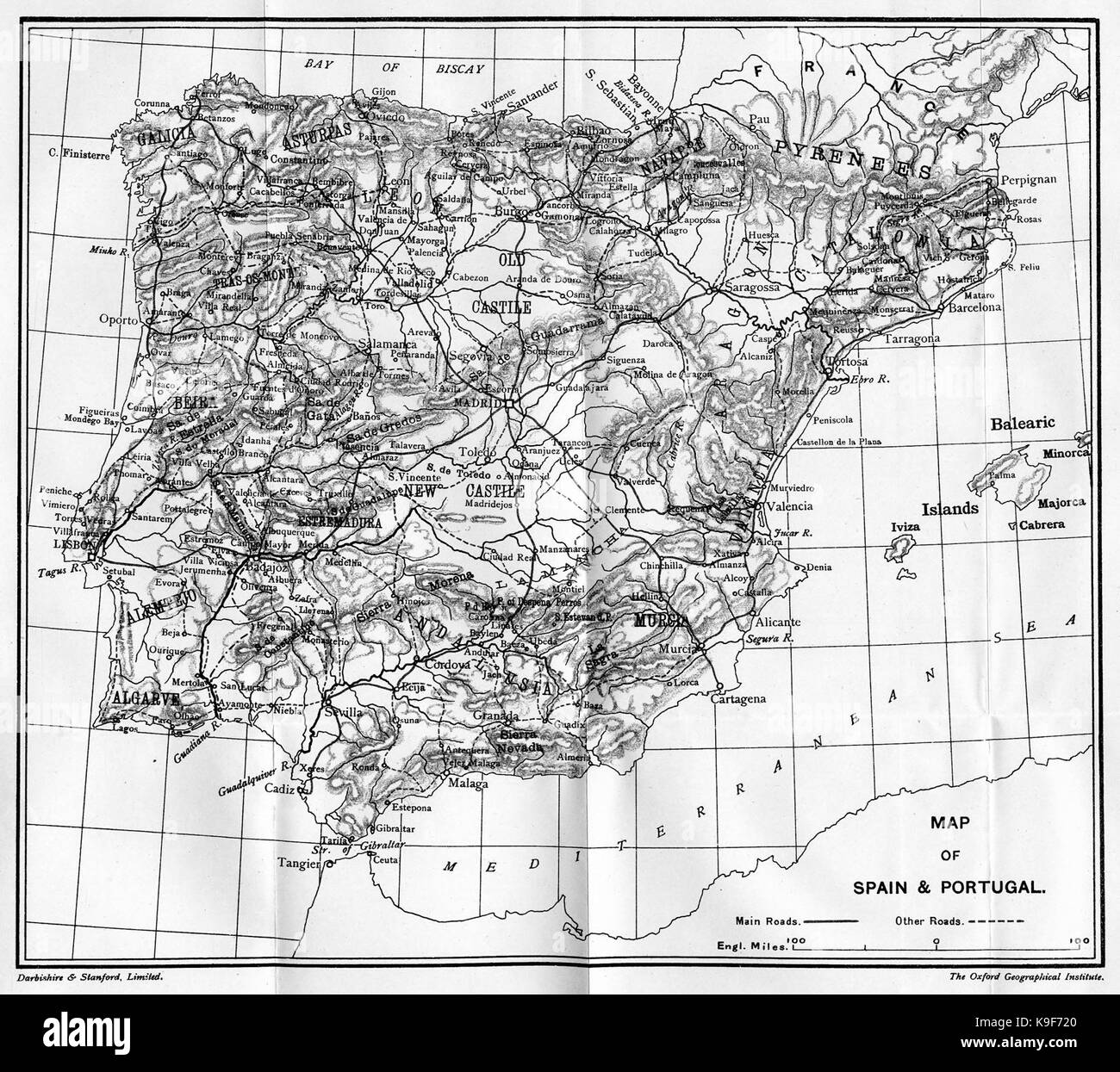 Vintage portugal map Black and White Stock Photos & Images - Alamy