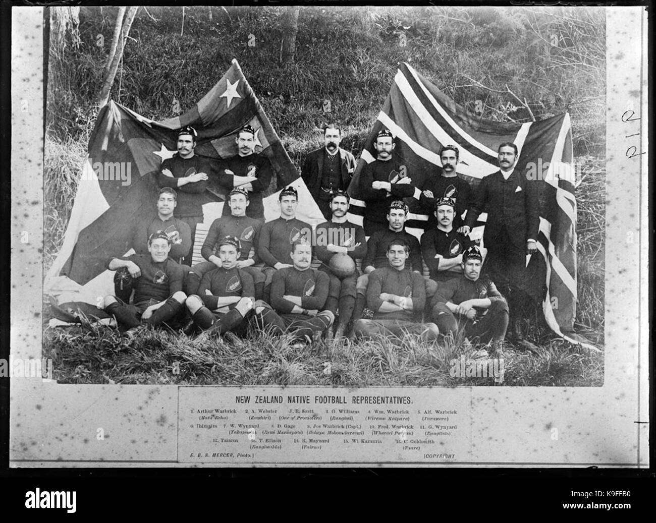 New Zealand Natives football team black and white Stock Photo