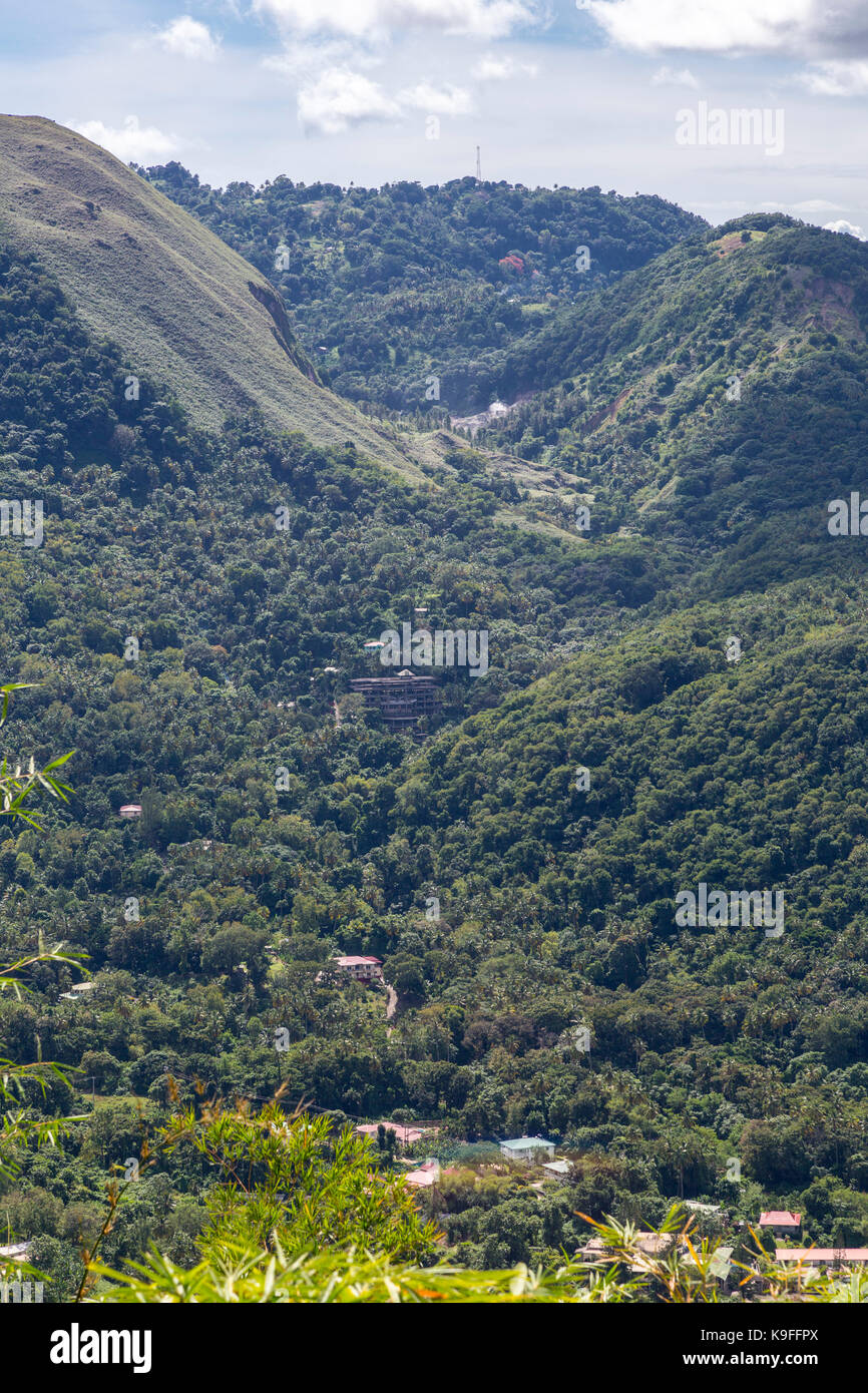 St. Lucia.  Looking toward the Soufriere Caldera. Stock Photo