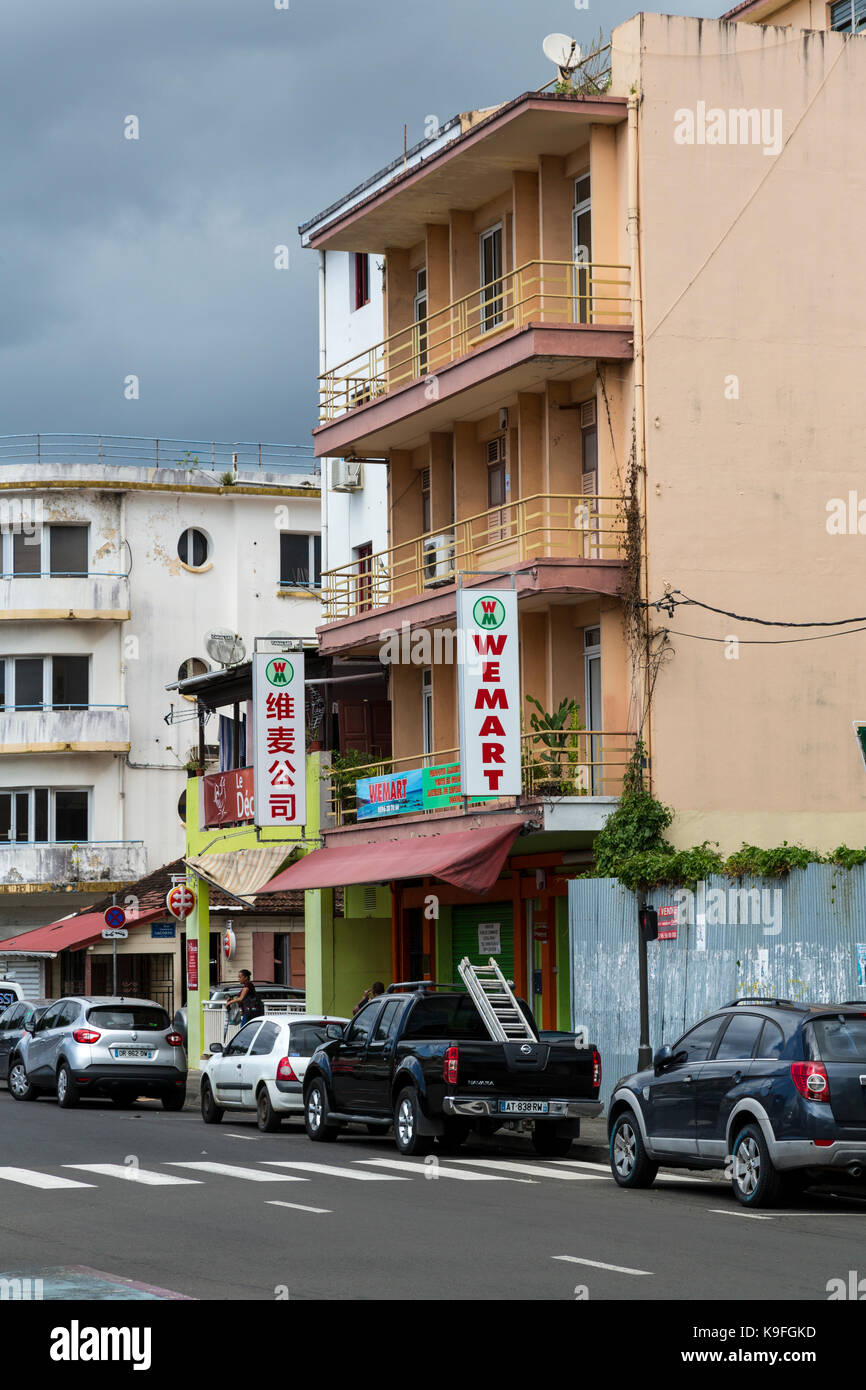 Fort-de-France, Martinique.  Small Chinese Grocery. Stock Photo