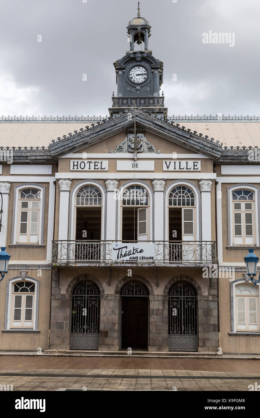 Fort-de-France, Martinique.  Former Hotel de Ville, Town Hall. Stock Photo